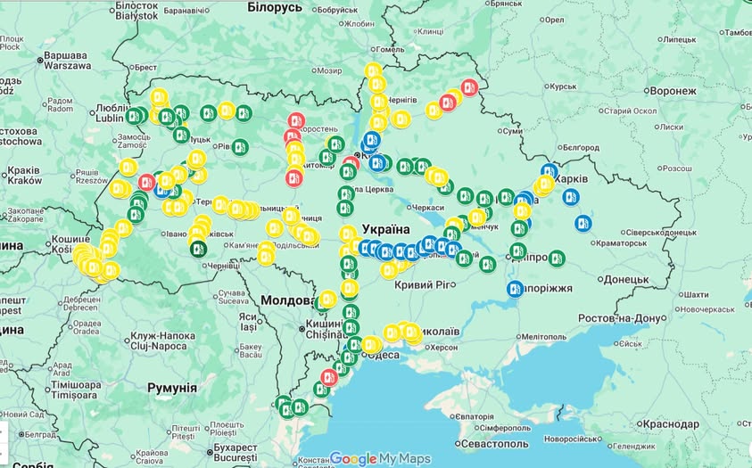 В Україні створено інтерактивну карту сприятливих місць для розміщення зарядних станцій для електромобілів