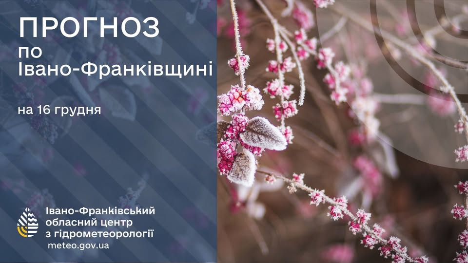 Прогноз погоди на 16 грудня 2025 року